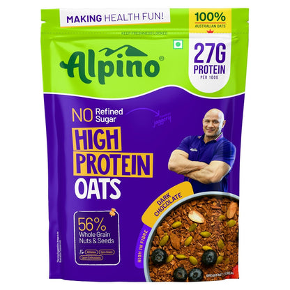 Alpino High Protein Oats pack, dark chocolate