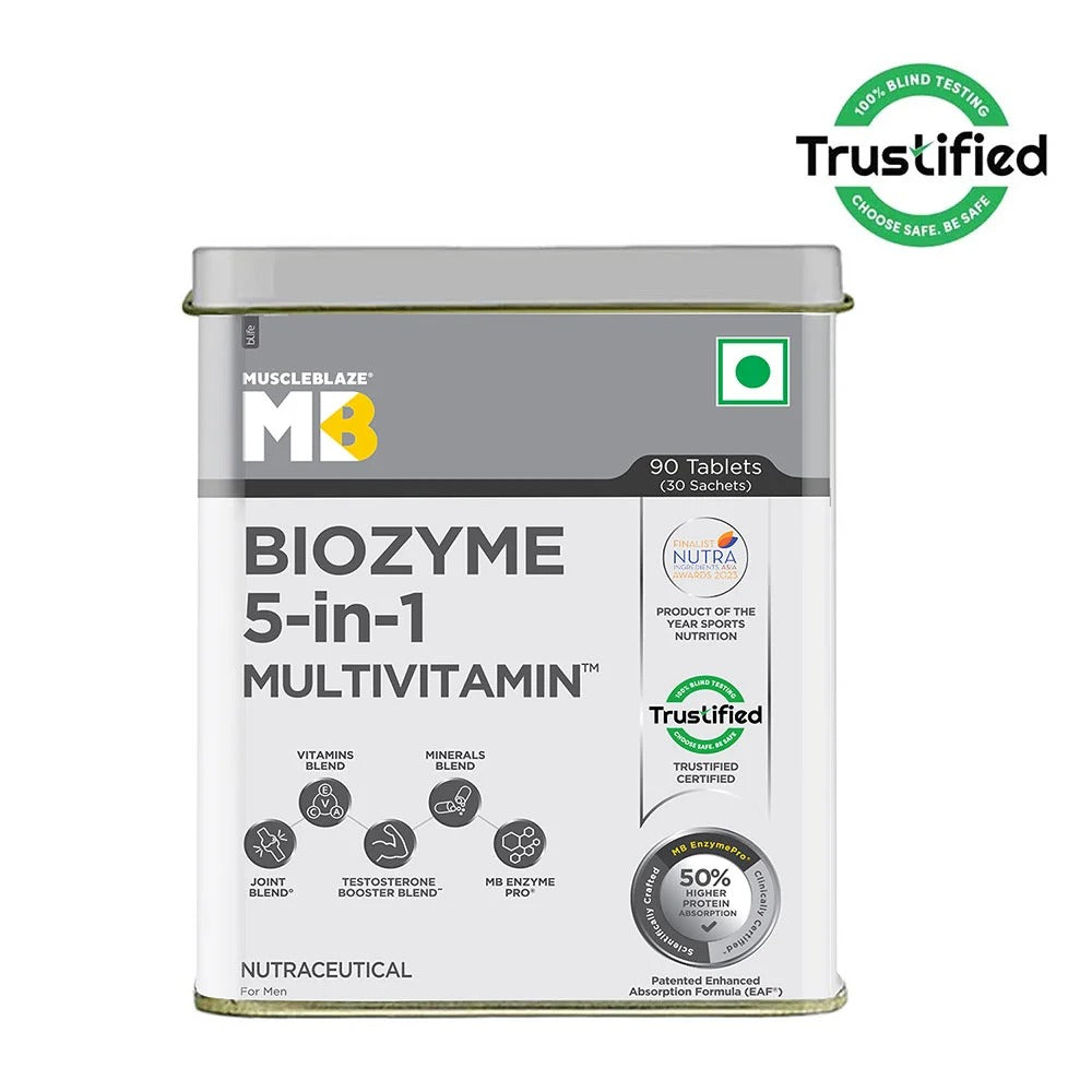 MuscleBlaze Biozyme 5 in 1 Multivitamin Unflavoured • 90 tablet
