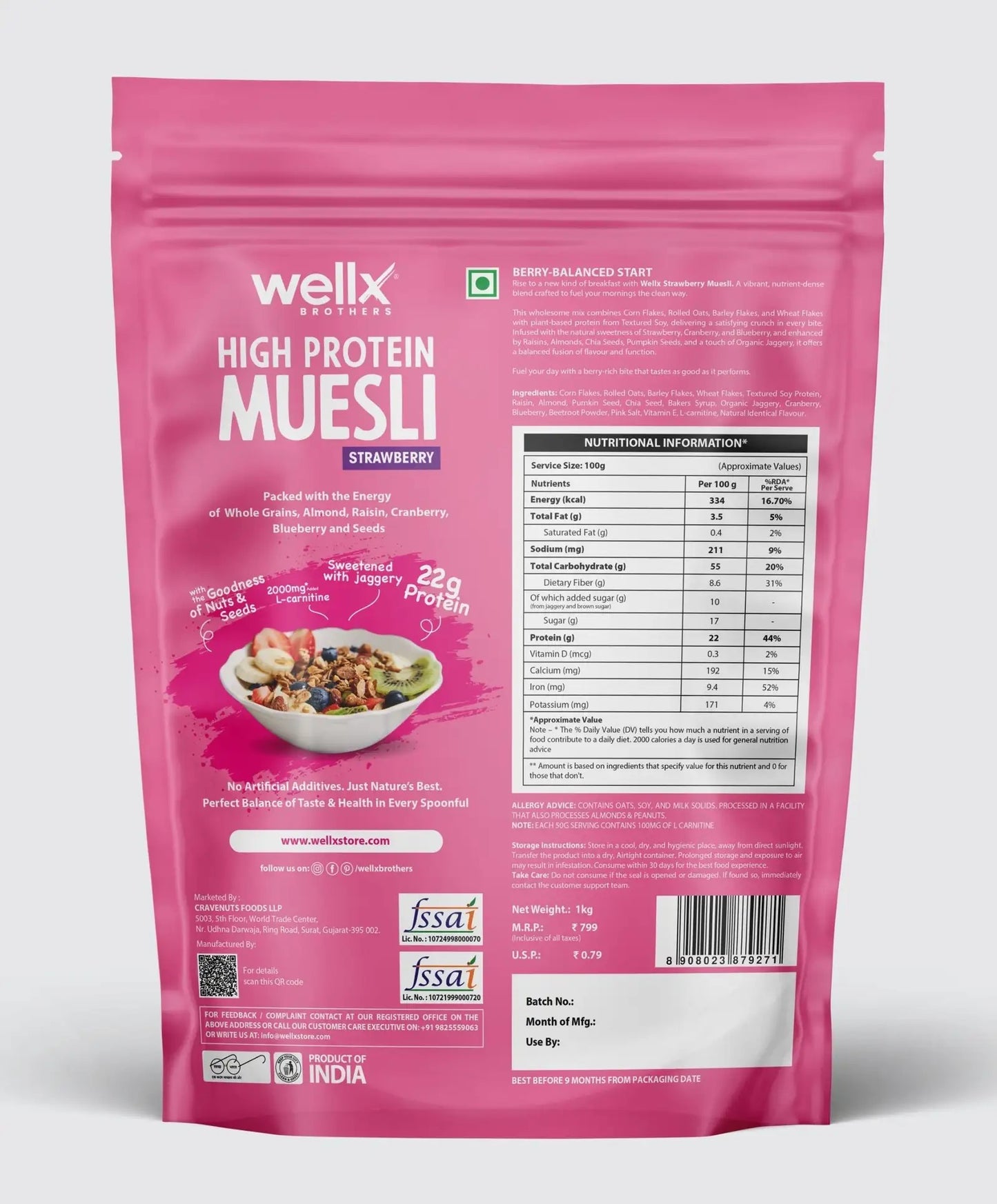 Wellx Brother's High Protein Muesli