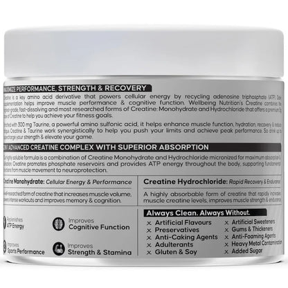 Creatine Monohydrate | 100g | 300mg Taurine | Unflavoured