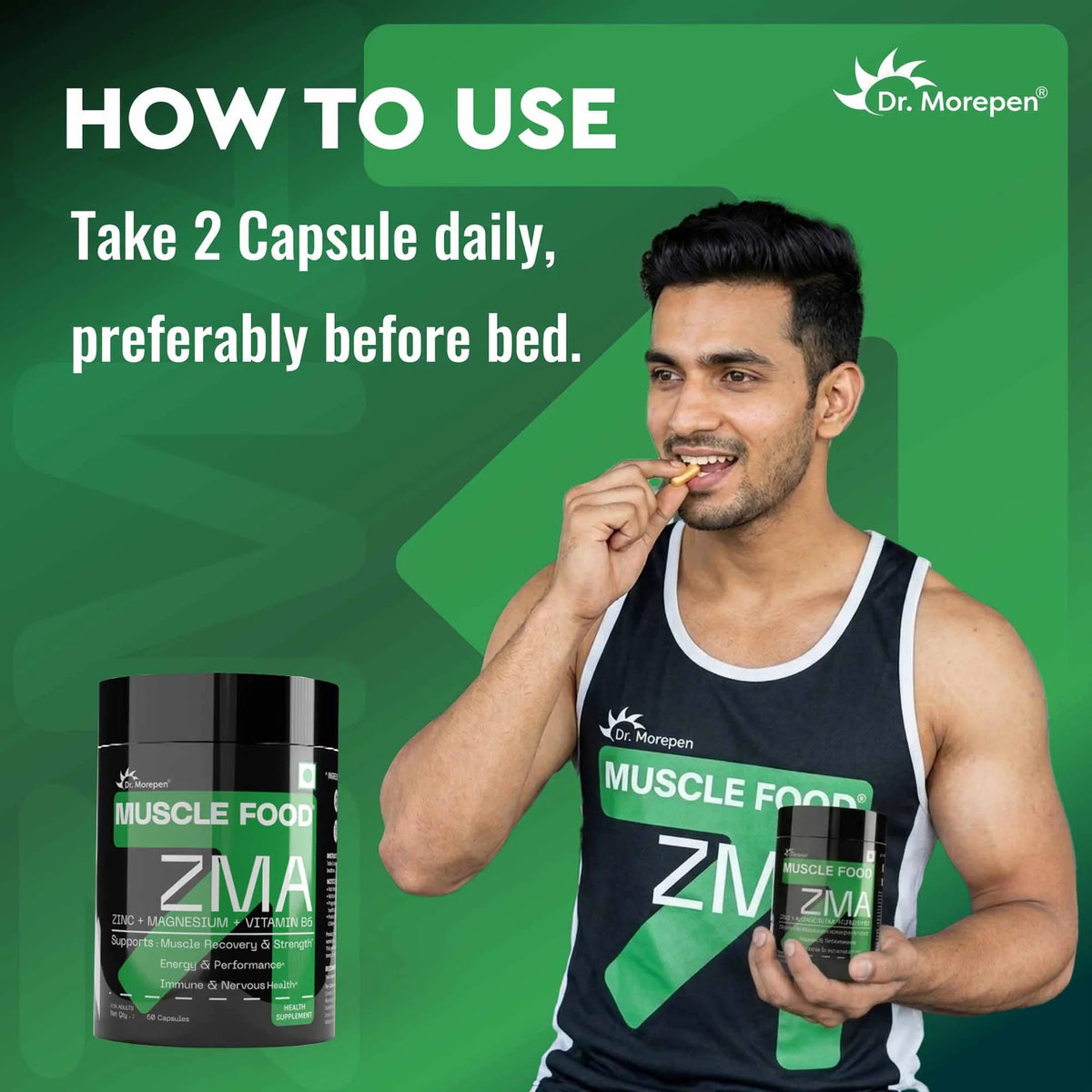 Muscle Food ZMA ZINC +MAGNESIUM + VITAMIN B6