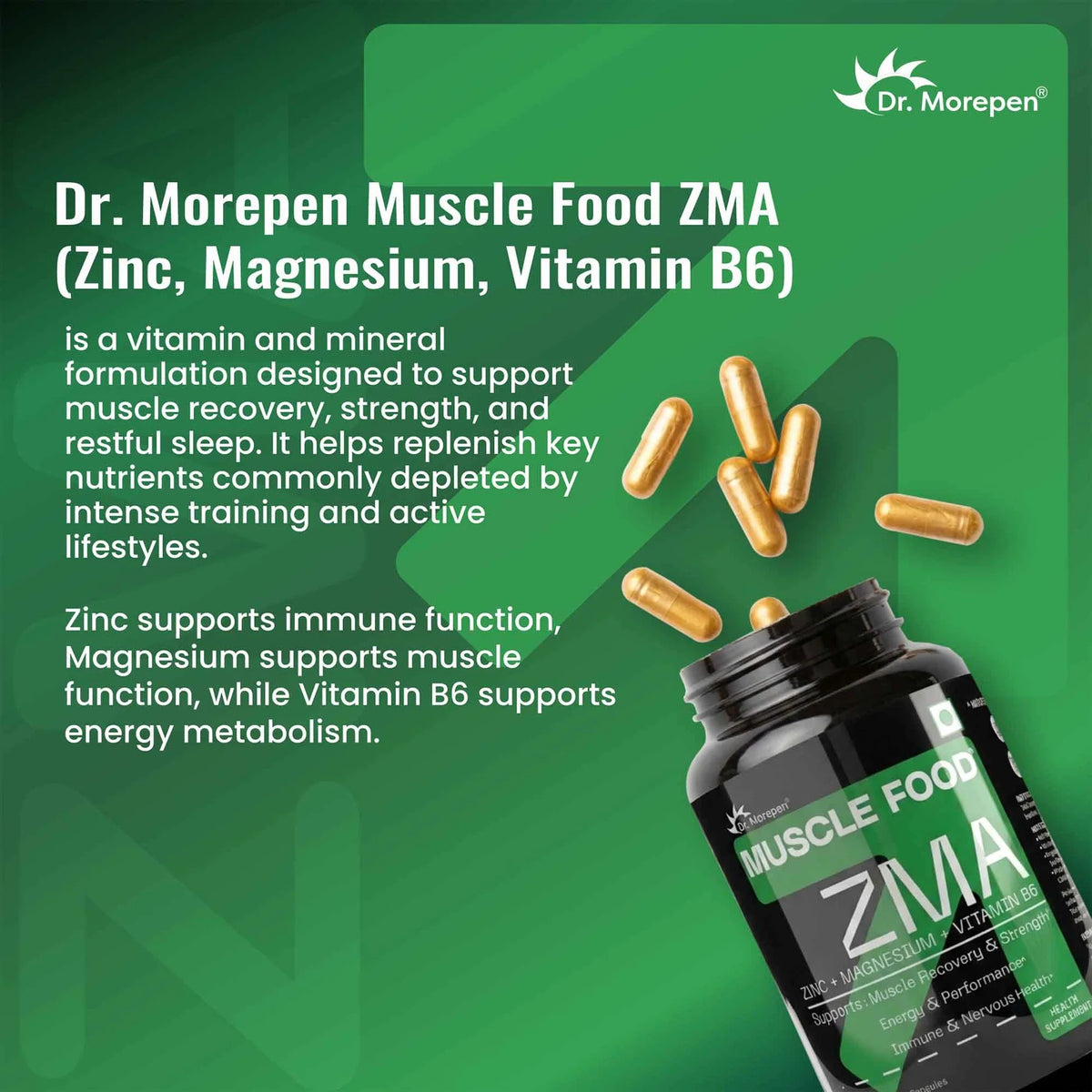 Muscle Food ZMA ZINC +MAGNESIUM + VITAMIN B6
