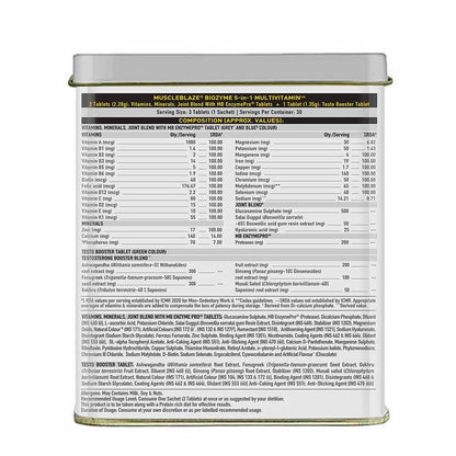 MuscleBlaze Biozyme 5 in 1 Multivitamin Unflavoured • 90 tablet