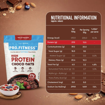 Pro.Fitness High Protein Chocolate Oats | Dark Chocolate |