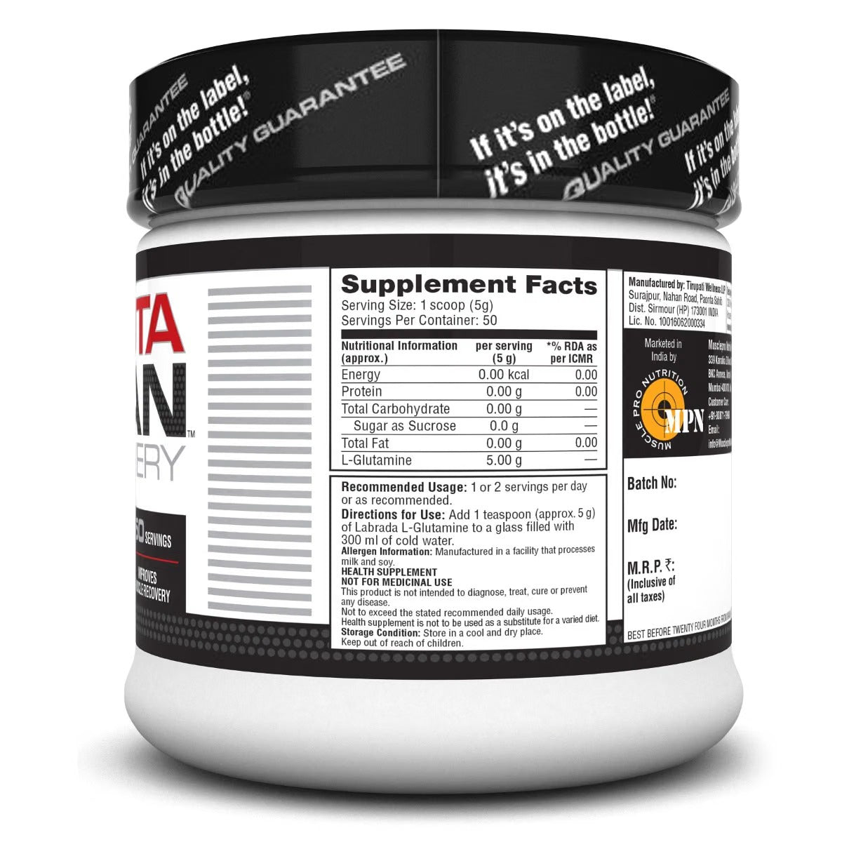 Labrada Gluta Lean L-Glutamine Powder 250g