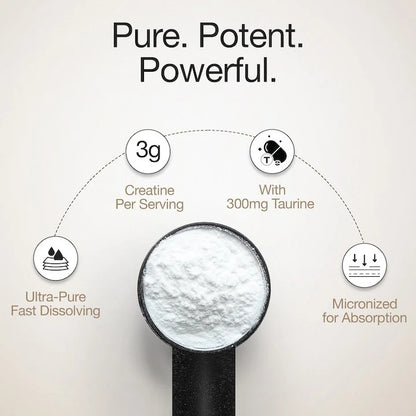 Creatine Monohydrate | 100g | 300mg Taurine | Unflavoured