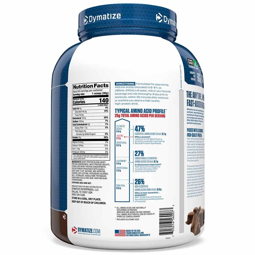 Dymatize Elite Whey Protein, 2.27 kg (5 lb), Rich Chocolate