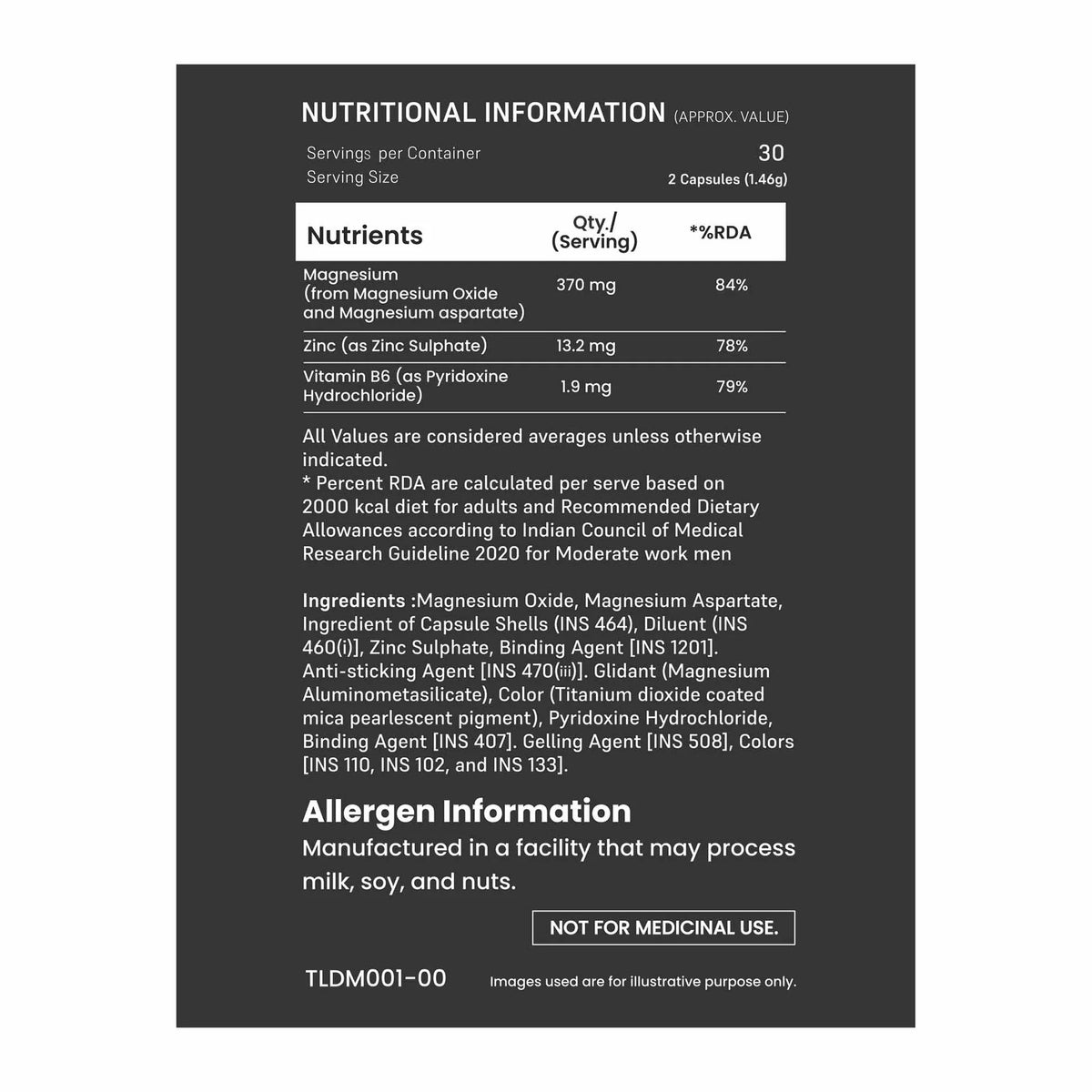 Muscle Food ZMA ZINC +MAGNESIUM + VITAMIN B6