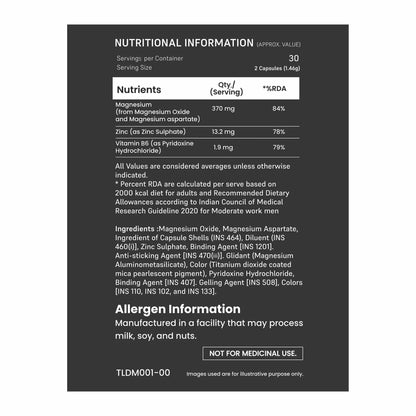 Muscle Food ZMA ZINC +MAGNESIUM + VITAMIN B6