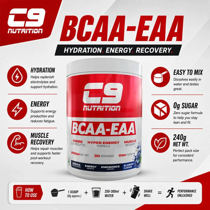 C9 Nutrition BCAA-EAA Blueberry 240g | 30 Servings