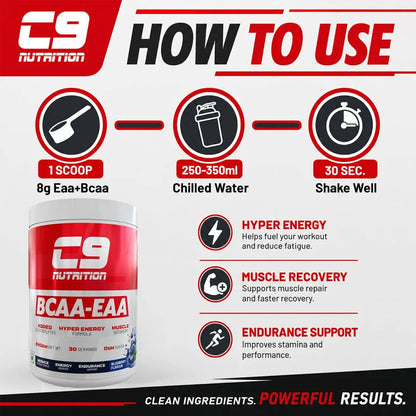 C9 Nutrition BCAA-EAA Blueberry 240g | 30 Servings