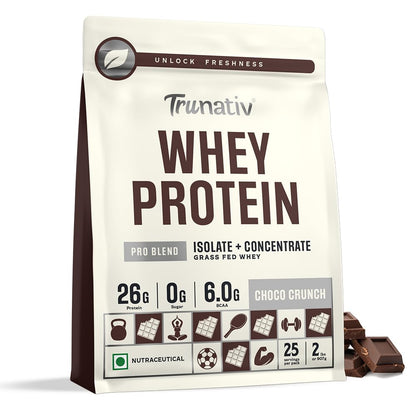 TruNativ Pro Blend Whey Protein Isolate + Concentrate, Choco Crunch (907g / 25 Servings)